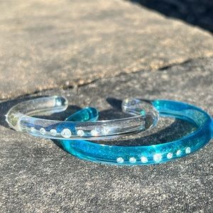 NWOT Acrylic with Rhinestone Cuff Bracelets